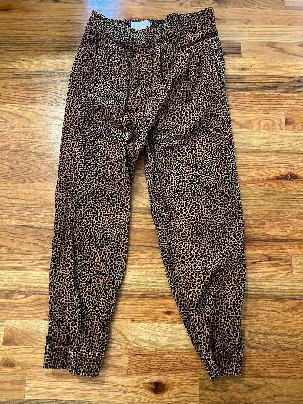 Anthropologie Brown and Black Leopard Print Ankle Pants